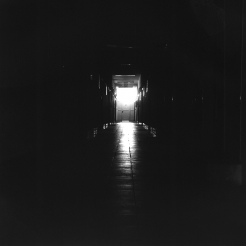 <strong>The Corridor That Definitely Nobody Passed Through for 20 Minutes</strong><br /><strong>17. 8. 1985</strong><br />gelatin silver print, 509 × 519  mm