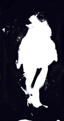 <strong>1962/7, IV/VII</strong><br /><strong>23. 8. 2001</strong><br />gelatin silver bromide photographic paper, frame (rubber from the tires of mine transport vehicles), 107 × 200,9 × 5 cm