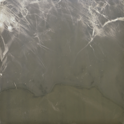 <strong>Bank (Central Opava River)</strong><br /><strong>13.—14. 7. 1994</strong><br />gelatin silver bromide photographic paper, hardboard, wooden frame, 100 × 100 cm