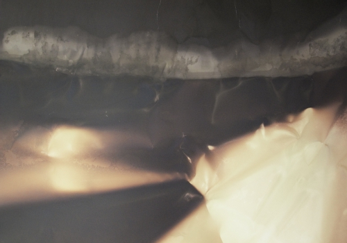 <strong>Bank — Ice</strong><br /><strong>29. 1. —  3. 2. 2004</strong><br />gelatin silver bromide photographic paper, hardboard, wooden frame, 70 × 100 cm