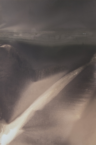 <strong>Bank — Ice</strong><br /><strong>25. 1. — 3. 2. 2004</strong><br />gelatin silver bromide photographic paper, hardboard, wooden frame, 100 × 66 cm