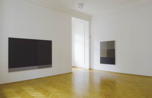 <strong>PORTRAITS</strong><br /><strong>Sokolská 26 Exhibition Hall, Ostrava, 23. 8. — 5. 10. 2012</strong> | curator: Milan Weber<br />view of the part exhibition  — together with Jiří Valoch, Jiří Valoch (L–R), photo: Jiří Šigut