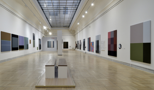 <strong>PAST AND FUTURE PRESENCES</strong><br /><strong>House of Art, Ostrava, 22. 01. — 23. 03. 2025</strong> | curator: Petr Vaňous<br />view of the part exhibition Portraits+ (right) and Landscapes, photo: Roman Polášek